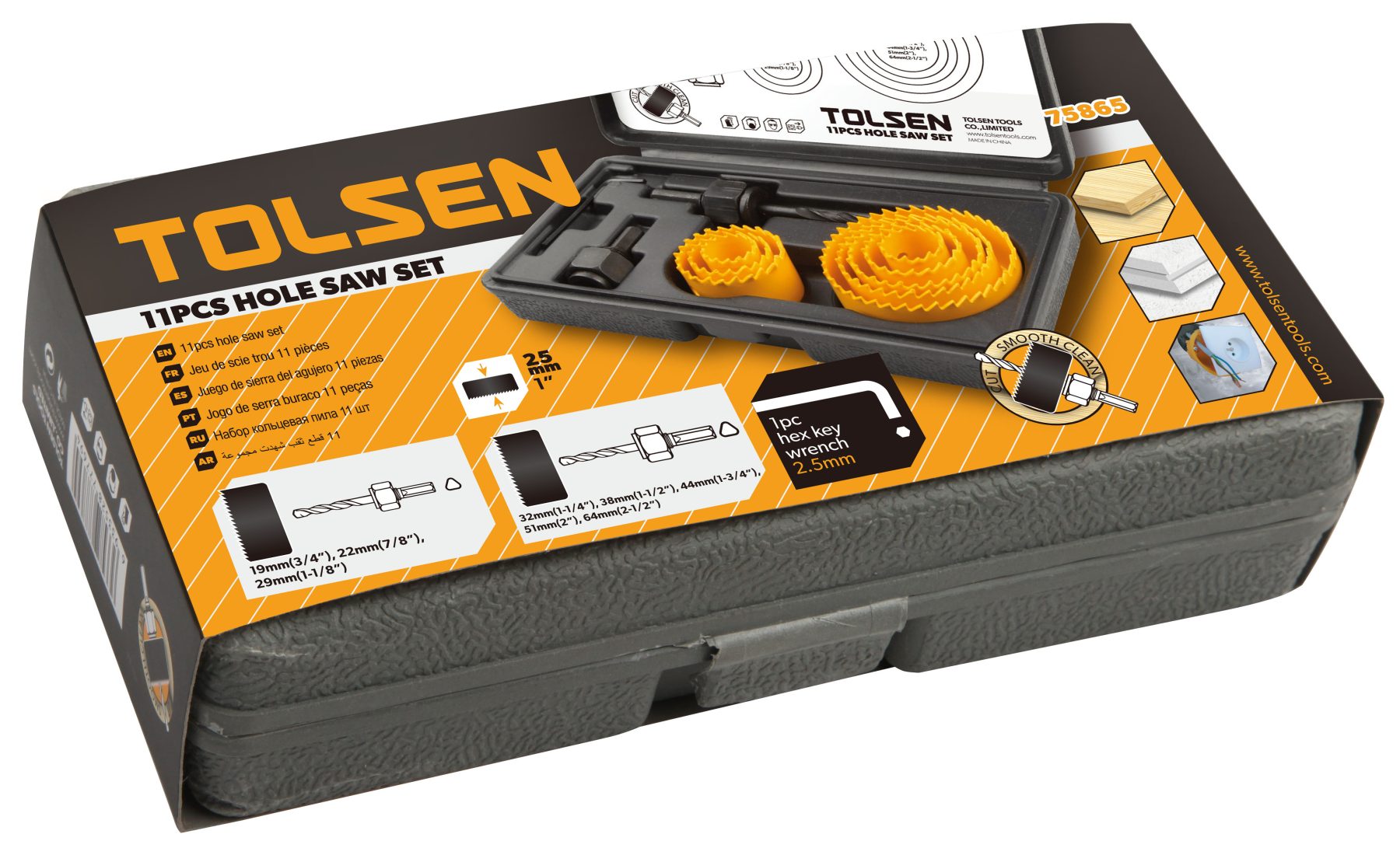 75865 11Pc Hole Saw Set | Tolsen Tools USA